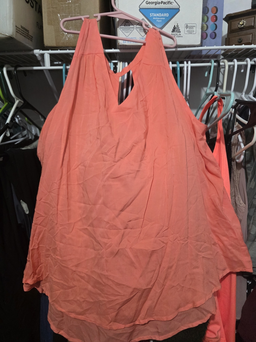 Old Navy Coral Halter Layered Tank Top